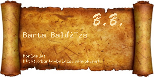 Barta Balázs névjegykártya