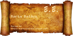 Barta Balázs névjegykártya